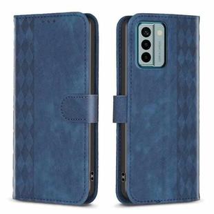 For Nokia G22 Plaid Embossed Leather Phone Case(Blue)