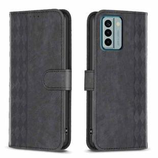 For Nokia G22 Plaid Embossed Leather Phone Case(Black)