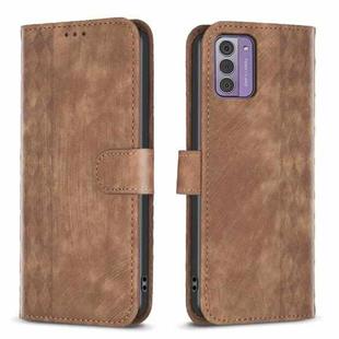 For Nokia G42/G310 Plaid Embossed Leather Phone Case(Brown)