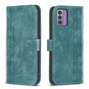 For Nokia G42/G310 Plaid Embossed Leather Phone Case(Green)