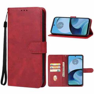 For Motorola Moto G14 Leather Phone Case(Red)
