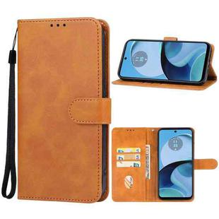 For Motorola Moto G54 Leather Phone Case(Brown)