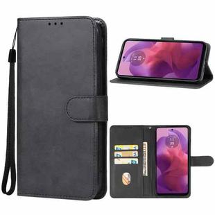 For Motorola Moto G24 Leather Phone Case(Black)