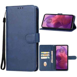 For Motorola Moto G24 Leather Phone Case(Blue)