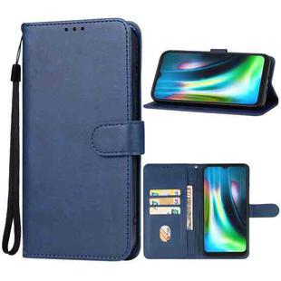 For Motorola Moto G9 Leather Phone Case(Blue)