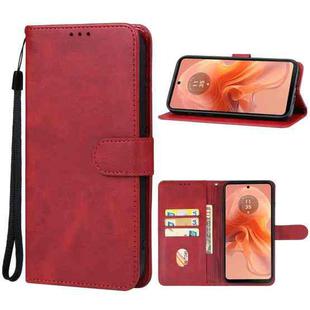 For Motorola Moto G04s Leather Phone Case(Red)