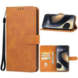 For Motorola Edge 2024 Leather Phone Case(Brown)