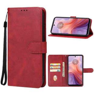 For Motorola Moto E14 Leather Phone Case(Red)
