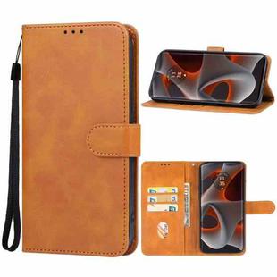 For Motorola Edge 50s Pro Leather Phone Case(Brown)