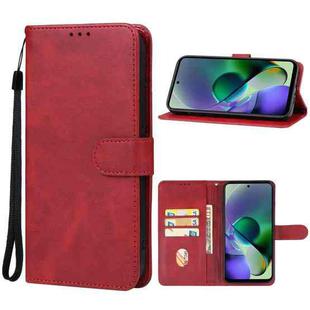 For Motorola Moto G54 Power Leather Phone Case(Red)