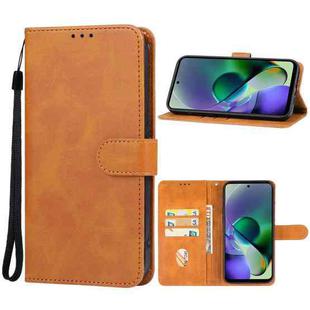 For Motorola Moto G54 Power Leather Phone Case(Brown)