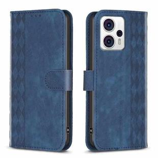 For Motorola Moto G13 4G /G53 5G Plaid Embossed Leather Phone Case(Blue)