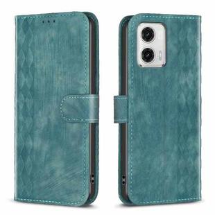 For Motorola Moto G73 5G Plaid Embossed Leather Phone Case(Green)