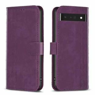 For Google Pixel 7 Pro Plaid Embossed Leather Phone Case(Purple)