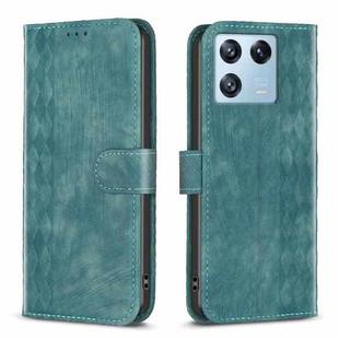 For Xiaomi 13 Pro Plaid Embossed Leather Phone Case(Green)