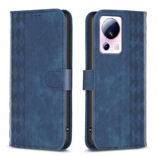 For Xiaomi 13 Lite 5G / Civi 2 Plaid Embossed Leather Phone Case(Blue)