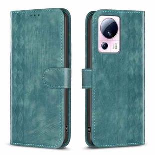 For Xiaomi 13 Lite 5G / Civi 2 Plaid Embossed Leather Phone Case(Green)