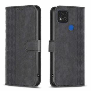 For Xiaomi Redmi 9C Plaid Embossed Leather Phone Case(Black)