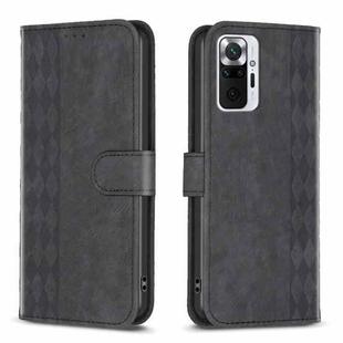 For Xiaomi Redmi Note 10 Pro Plaid Embossed Leather Phone Case(Black)