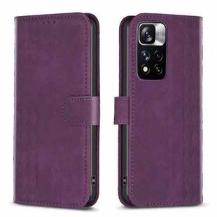 For Xiaomi Redmi Note 11 Pro Plaid Embossed Leather Phone Case(Purple)