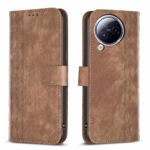 For Xiaomi Civi 3 5G Plaid Embossed Leather Phone Case(Brown)