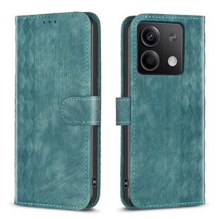 For Xiaomi Redmi Note 13 Plaid Embossed Leather Phone Case(Green)