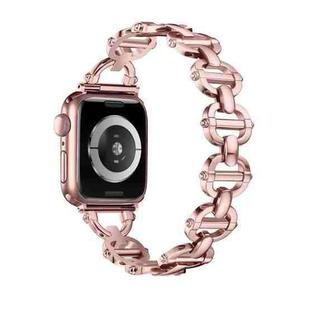 Ladder Buckle Metal Watch Band For Apple Watch 3 38mm(Pink)