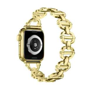 Ladder Buckle Metal Watch Band For Apple Watch SE 2023 44mm(Gold)