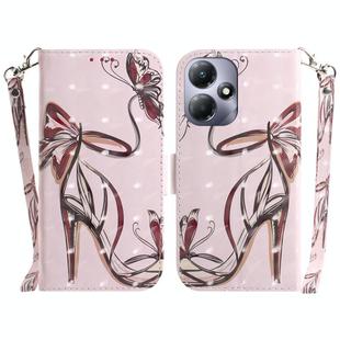 For Infinix Hot 30 Play 3D Colored Horizontal Flip Leather Phone Case(Butterfly High-heeled)