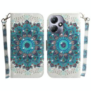 For Infinix Hot 30 Play 3D Colored Horizontal Flip Leather Phone Case(Peacock Wreath)