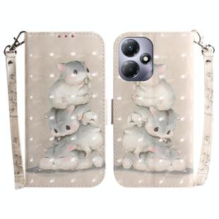 For Infinix Hot 30 Play 3D Colored Horizontal Flip Leather Phone Case(Squirrels)