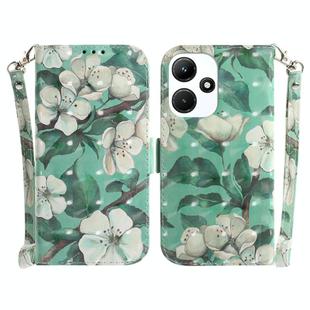 For Infinix Hot 30i 3D Colored Horizontal Flip Leather Phone Case(Watercolor Flower)