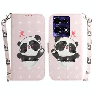 For Infinix Note 30 3D Colored Horizontal Flip Leather Phone Case(Heart Panda)