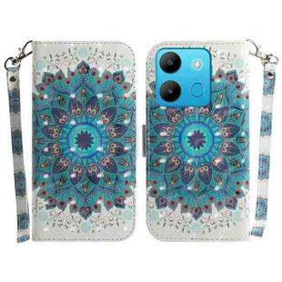 For Infinix Smart 7 African 3D Colored Horizontal Flip Leather Phone Case(Peacock Wreath)