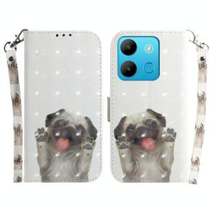 For Infinix Smart 7 African 3D Colored Horizontal Flip Leather Phone Case(Pug)