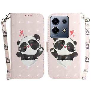 For Infinix Note 30 VIP 3D Colored Horizontal Flip Leather Phone Case(Heart Panda)