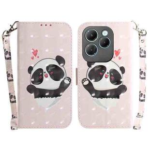 For Infinix Hot 40 / 40 Pro 3D Colored Horizontal Flip Leather Phone Case(Heart Panda)