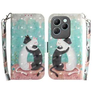 For Infinix Hot 40 / 40 Pro 3D Colored Horizontal Flip Leather Phone Case(Black White Cat)