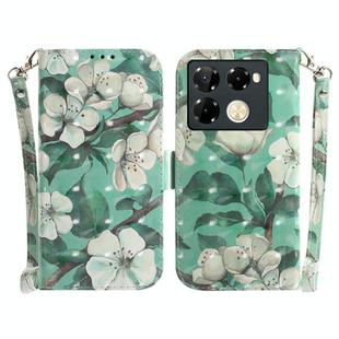 For Infinix Note 40 Pro 4G / 40 Pro 5G 3D Colored Horizontal Flip Leather Phone Case(Watercolor Flower)