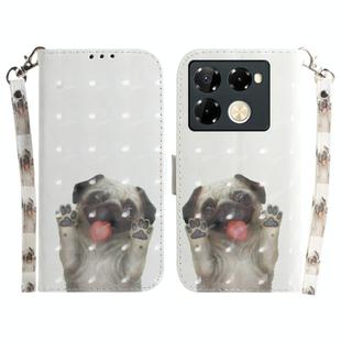 For Infinix Note 40 Pro+ 5G 3D Colored Horizontal Flip Leather Phone Case(Pug)