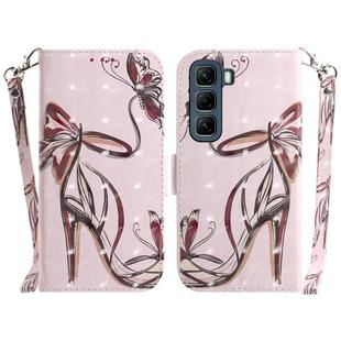 For Infinix Hot 50 4G 3D Colored Horizontal Flip Leather Phone Case(Butterfly High-heeled)