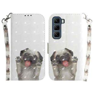 For Infinix Hot 50 4G 3D Colored Horizontal Flip Leather Phone Case(Pug)