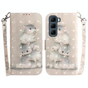 For Infinix Hot 50 4G 3D Colored Horizontal Flip Leather Phone Case(Squirrels)