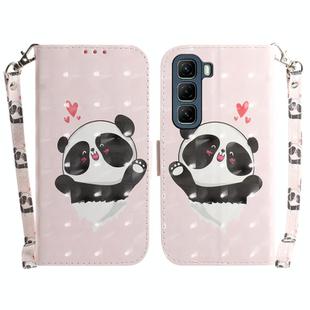 For Infinix Hot 50 4G 3D Colored Horizontal Flip Leather Phone Case(Heart Panda)