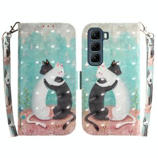 For Infinix Hot 50 4G 3D Colored Horizontal Flip Leather Phone Case(Black White Cat)