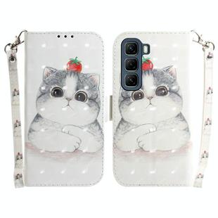 For Infinix Hot 50 4G 3D Colored Horizontal Flip Leather Phone Case(Cute Cat)