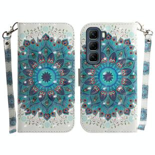 For Infinix Hot 50 5G 3D Colored Horizontal Flip Leather Phone Case(Peacock Wreath)