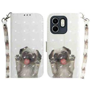 For Infinix Hot 50i / Smart 9 3D Colored Horizontal Flip Leather Phone Case(Pug)