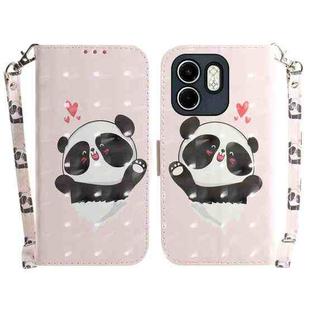 For Infinix Hot 50i / Smart 9 3D Colored Horizontal Flip Leather Phone Case(Heart Panda)