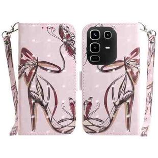 For Infinix Note 50 4G / Note 50 Pro 4G 3D Colored Flip Leather Phone Case(Butterfly High-heeled)